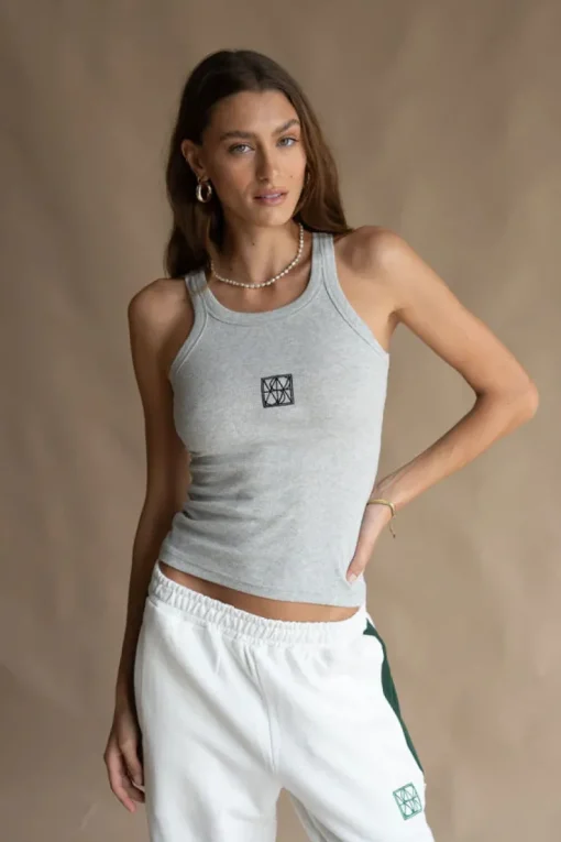 Araminta James - MONOGRAM TANK (GREY MARLE)