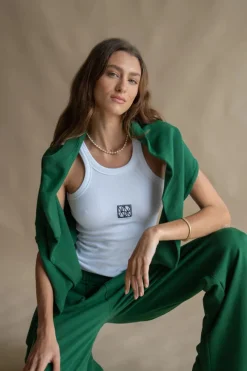 Women Araminta James - MONOGRAM TANK (SNOW)