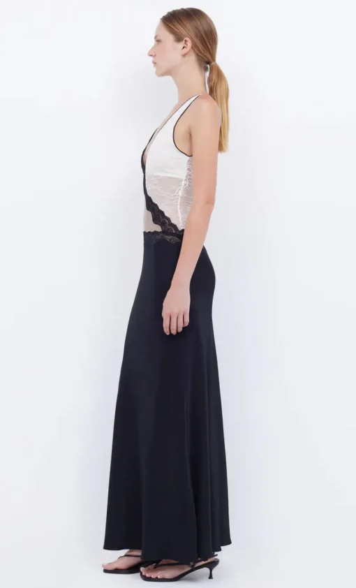 Bec and Bridge BEC + BRDIGE ABRIELLE LACE MAXI DRESS (BLACK/TAUPE/IVORY)