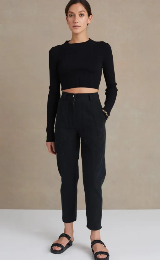 Bec and Bridge BEC & BRIDE - Marta Long Sleeve Knit Top (Black)