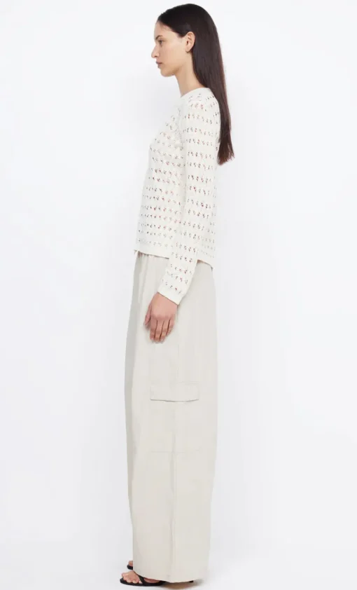 Women Bec and Bridge BEC + BRIDGE - BROOKE LONG SLEEVE ASYM KNIT TOP (IVORY)
