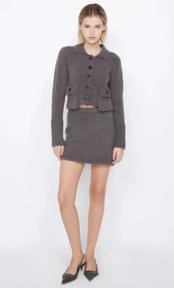 Bec and Bridge BEC + BRIDGE - JOSIE CROP CARDIGAN (CHARCOAL)
