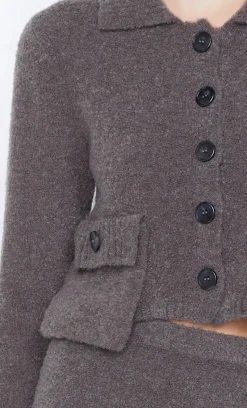 Bec and Bridge BEC + BRIDGE - JOSIE CROP CARDIGAN (CHARCOAL)