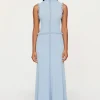 Clea - AVALON FRINGE KNIT DRESS (BLUE)