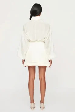Clea - BOWIE RAFFIA MINI SKIRT (OFF WHITE)