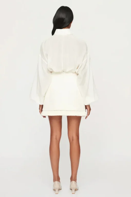Clea - BOWIE RAFFIA MINI SKIRT (OFF WHITE)