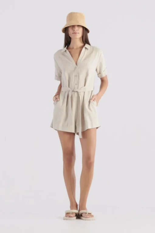 Women Elka Collective - HARRIET PLAYSUIT (NATURAL)