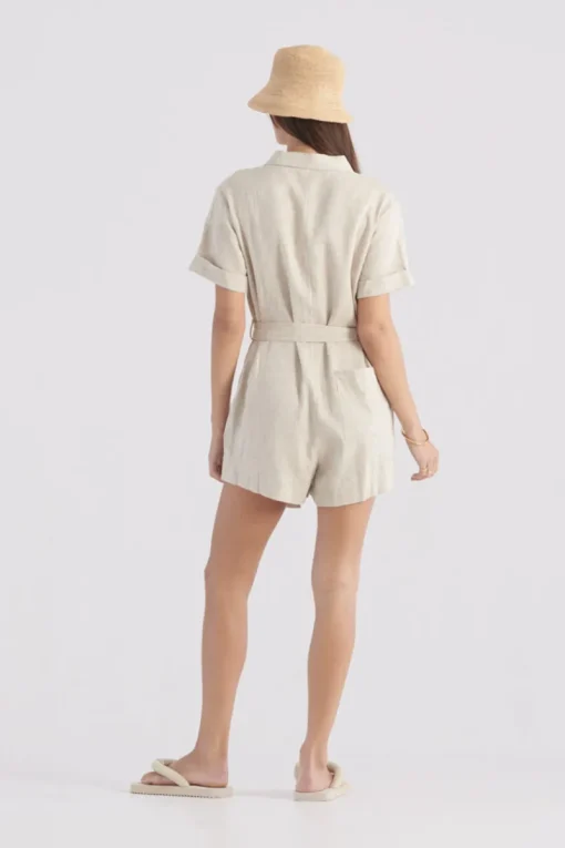 Women Elka Collective - HARRIET PLAYSUIT (NATURAL)