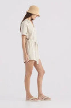 Women Elka Collective - HARRIET PLAYSUIT (NATURAL)