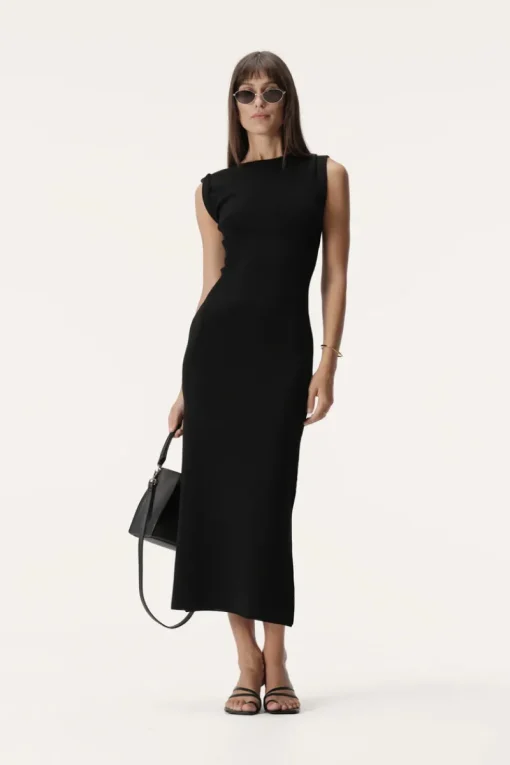 Women Elka Collective - HEATHER KNIT DRESS (BLACK)