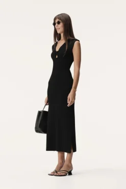 Women Elka Collective - HEATHER KNIT DRESS (BLACK)