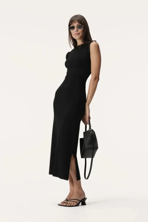 Women Elka Collective - HEATHER KNIT DRESS (BLACK)