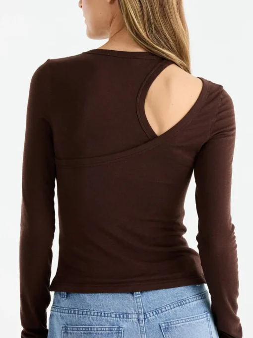 Ena Pelly - MAXI RIB TOP (CHOCOLATE)