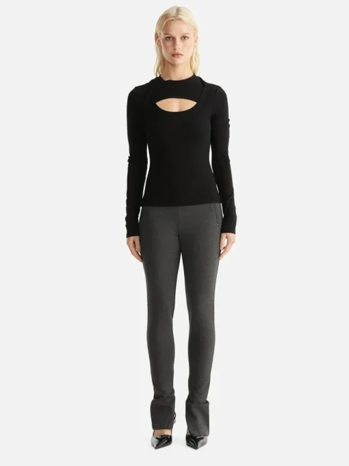 Ena Pelly - REMI RIBBED TOP (BLACK)