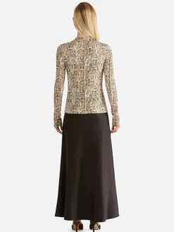 Women Ena Pelly - SADIE LONG SLEEVE TOP (SNAKE SKIN)