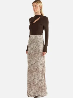 Women Ena Pelly - SADIE MAXI SKIRT (SNAKE SKIN)