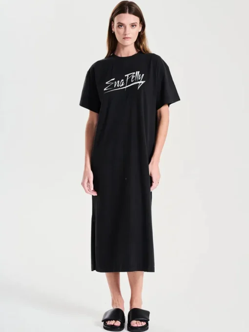 Ena Pelly - Thriller Tee Dress (Washed Black)