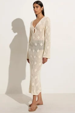 Women Faithfull The Brand - SERENA POINTELLE KNIT DRESS (OFF WHITE)