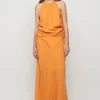 Friend of Audrey - ANDREE CUPRO RUCHED TOP (TANGERINE)