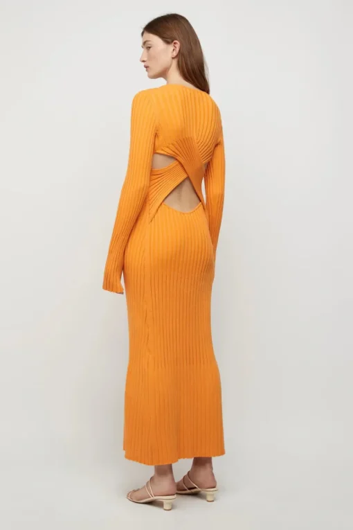 Friend of Audrey - Lowry Cross Back Knit Dress (Tangerine)