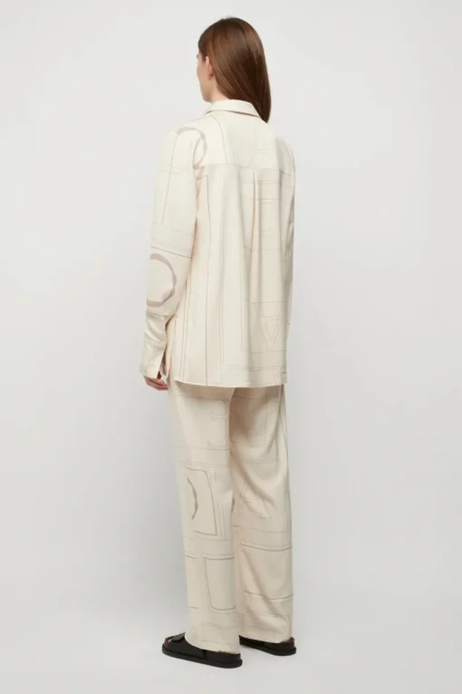 Women Friend of Audrey FRIENDS OF AUDREY - ELIO MONOGRAM BLOUSE (BUTTER CREAM)