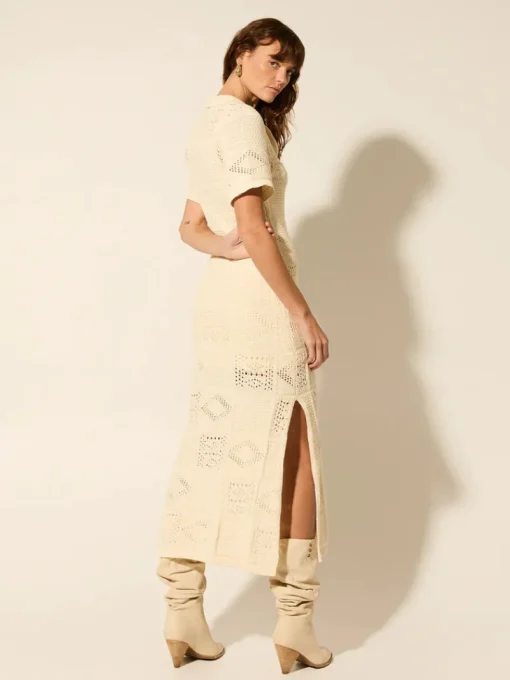 Women Kivari - CLEMENTINE COLLARED MIDI DRESS (CREAM)