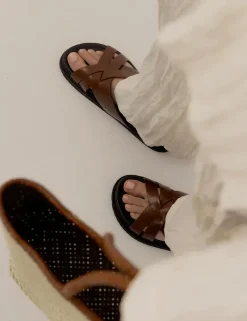 Women La Tribe - Cross Cut Slide (Cognac)