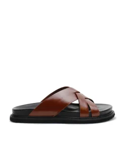 Women La Tribe - Cross Cut Slide (Cognac)