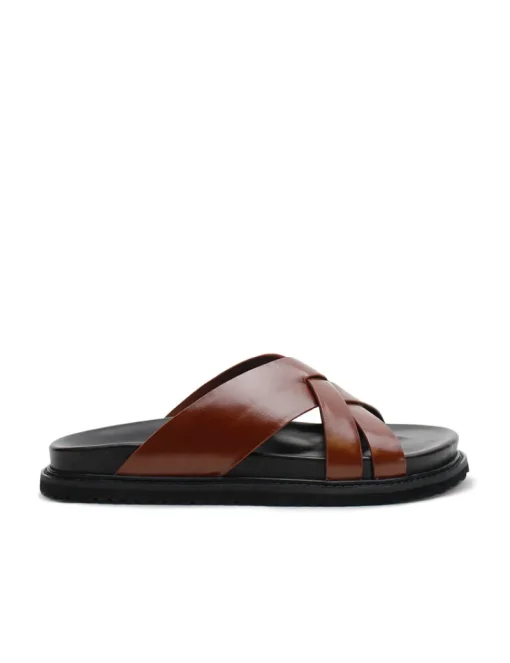Women La Tribe - Cross Cut Slide (Cognac)