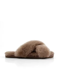 Women La Tribe - Cross Over Sheepy Slipper (Cinnamon)