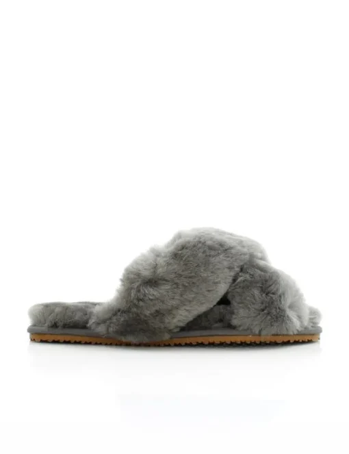 Women La Tribe - Crossover Sheepy Slipper (Charcoal)