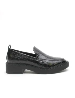 Women La Tribe - Fleur Loafer (Black Croc)