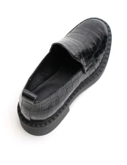 Women La Tribe - Fleur Loafer (Black Croc)
