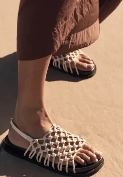 Women La Tribe - KNOTTED SANDAL (CREAM)