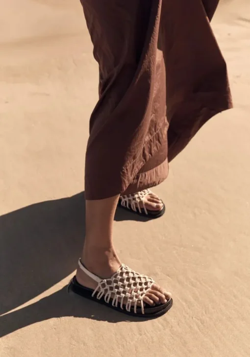 Women La Tribe - KNOTTED SANDAL (CREAM)