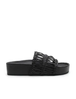 Women La Tribe - LOU PLATFORM SLIDE (BLACK)