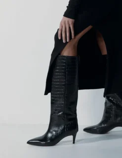 Women La Tribe - Sloane Boot (Black Croc)