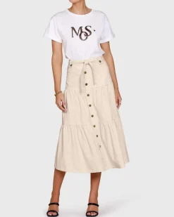 Ministry of Style - Ryder Denim Midi Skirt (Clay) FINAL SALE