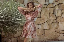 Ministry of Style - Vacay Tie-Dye Wrap Mini Dress