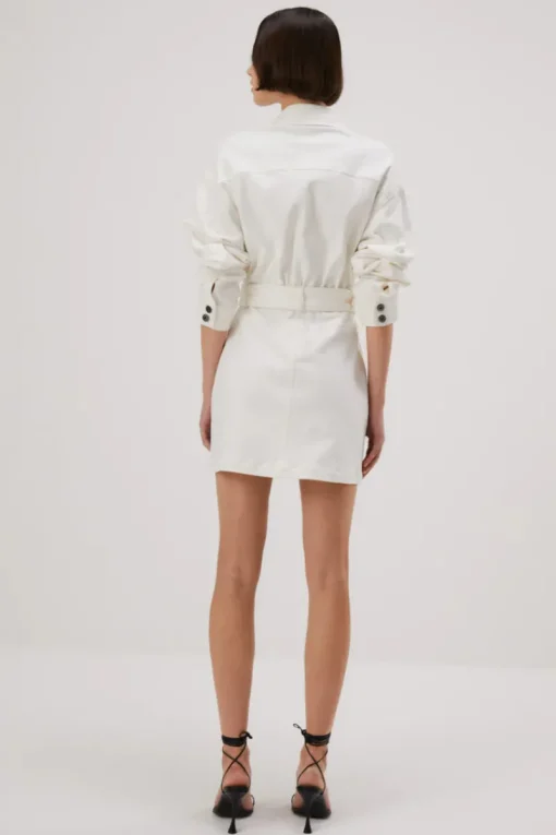 Misha - Allie Denim Mini Dress (Ivory)