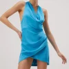 Misha - CALYPSO SATIN MINI DRESS (MARINA BLUE)