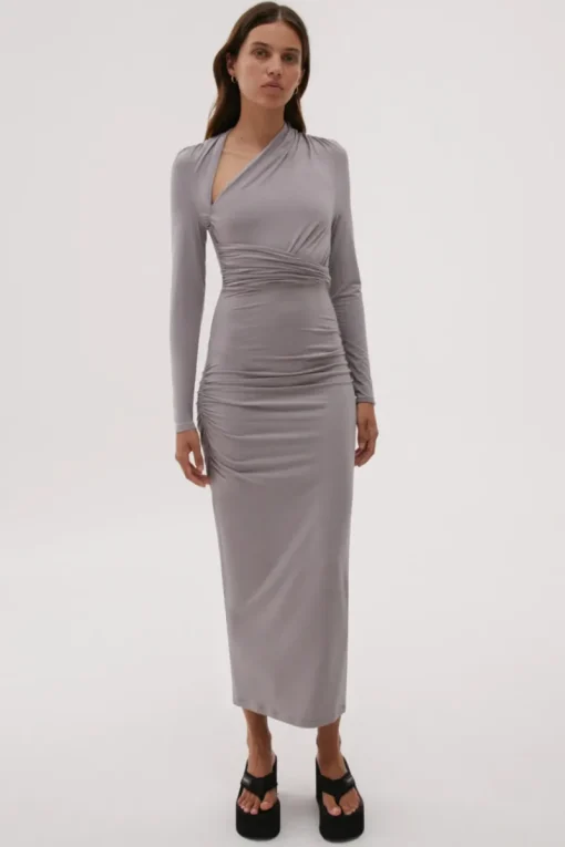Misha Urban - CHESAH MIDI DRESS (GULL GREY)