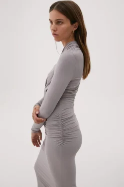 Misha Urban - CHESAH MIDI DRESS (GULL GREY)