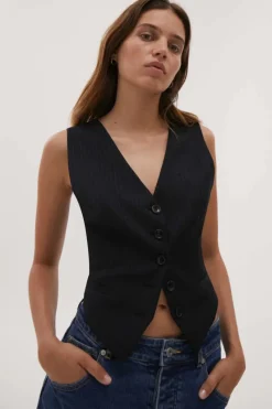Women Misha Urban - ODALIS VEST (NAVY PINSTRIPE)