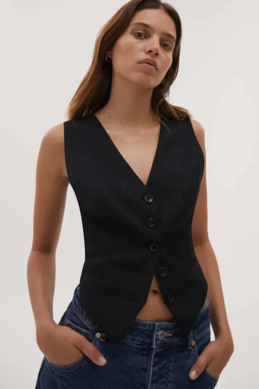 Women Misha Urban - ODALIS VEST (NAVY PINSTRIPE)