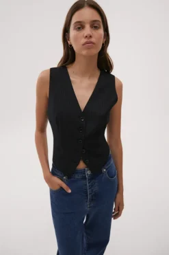 Women Misha Urban - ODALIS VEST (NAVY PINSTRIPE)