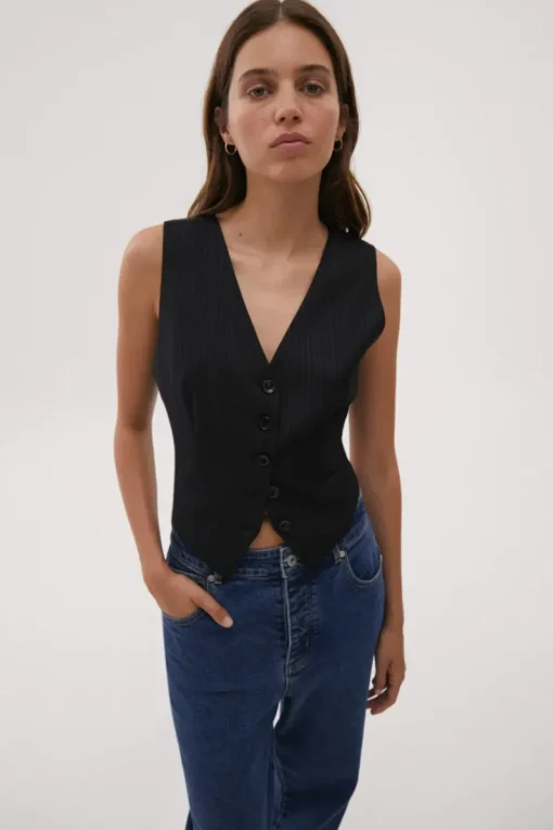 Women Misha Urban - ODALIS VEST (NAVY PINSTRIPE)