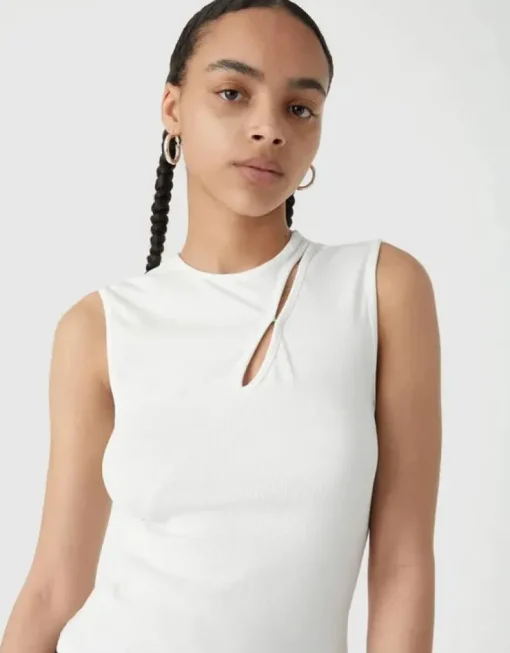 Misha Urban - ZION RIB JERSEY TANK (IVORY)