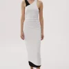 Misha Urban -AGLAE MIDI DRESS (IVORY & BLACK)