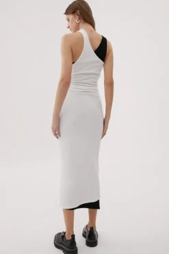 Misha Urban -AGLAE MIDI DRESS (IVORY & BLACK)
